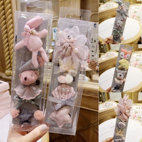 5Pcs/set Kids Infant Hair Ties Baby Girl Hair Clip