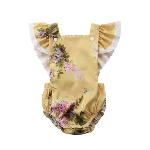 Newborn Baby Girls Arrival Flower Pattern Fly