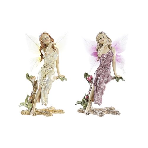 Decorative Figure DKD Home Decor 17 x 11 x 26,5 cm Yellow Fairy Light