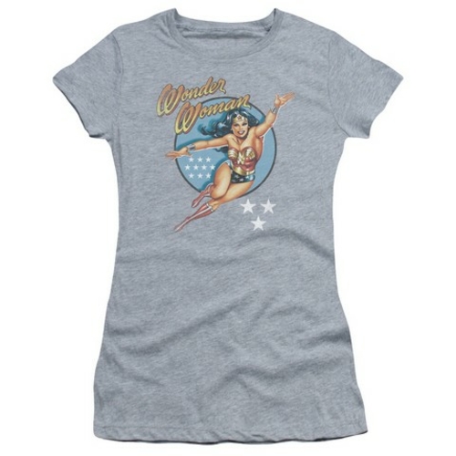 Trevco Dco-Wonder Woman Vintage - Short Sleeve Junior Sheer Tee - Heat