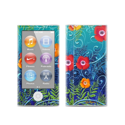DecalGirl IPN7-POP Apple iPod Nano 7G Skin - Poppies
