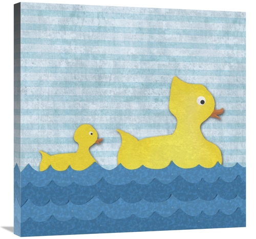 Global Gallery GCS-388516-3030-142 30 x 30 in. Ducks - Mother Duck wit