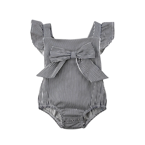 Cute Newborn Baby Girls Bowknot Summer Fly Sleeve