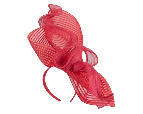 Tall red bespoke racing fascinator