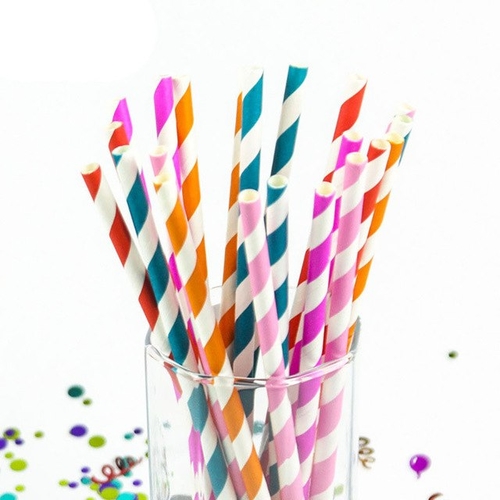 200PCs/Lot Paper Straws Birthday Theme Party