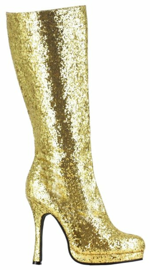 Ellie 248708 4 in. Womens Gold Glitter Boots - Size 8