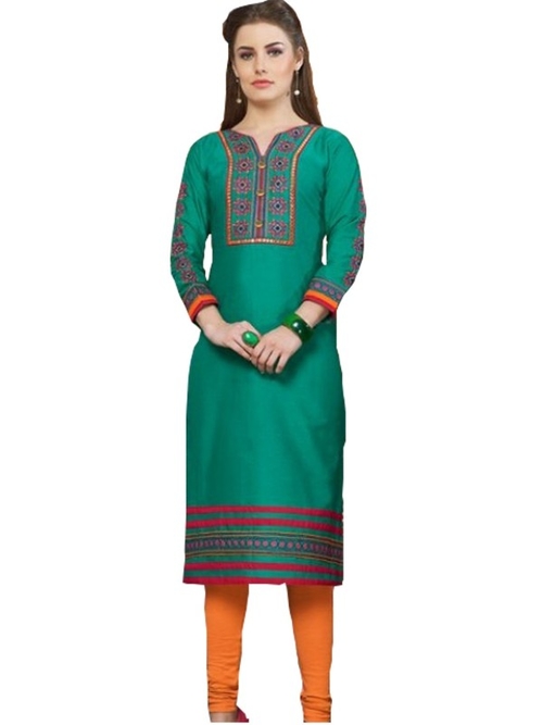 Long Kurti With Linen And Cotton Slub