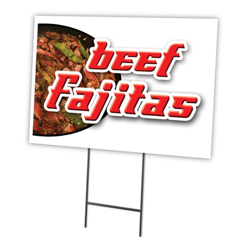 SignMission C-1824-DS-Beef Fajitas 18 x 24 in. Beef Fajitas Yard Sign 