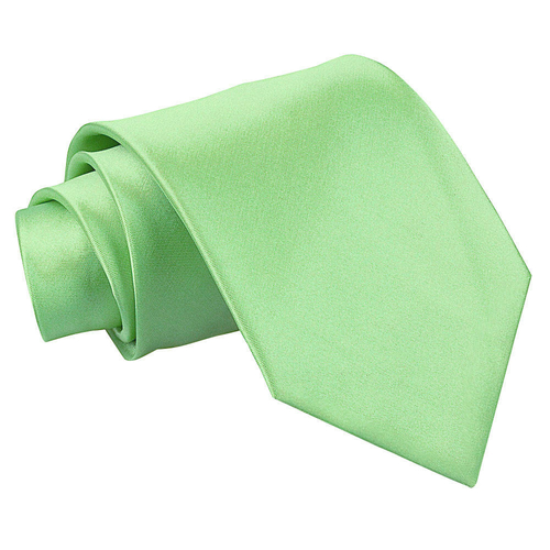 Plain Satin Classic Tie - Lime Green