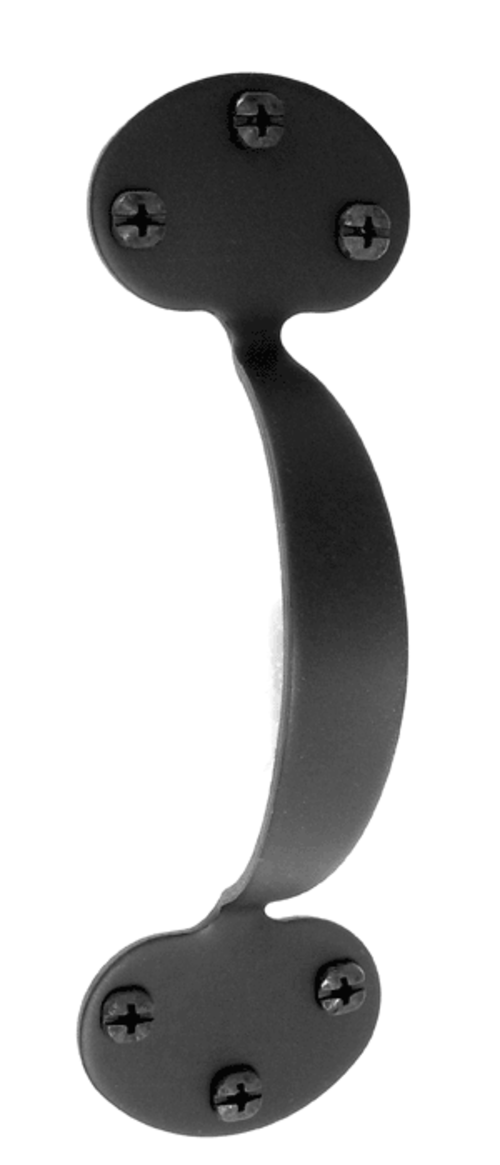 Acorn APFBP 6-3/4" Long Smooth Iron Bean Door Pull - Black