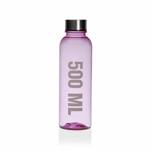 Water bottle Versa Pink 500 ml Steel polystyrene Compound 6,5 x 21,5 x