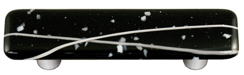 Hot Knobs HK3011-PA Mardi Gras White with Black Rectangle Glass Cabine