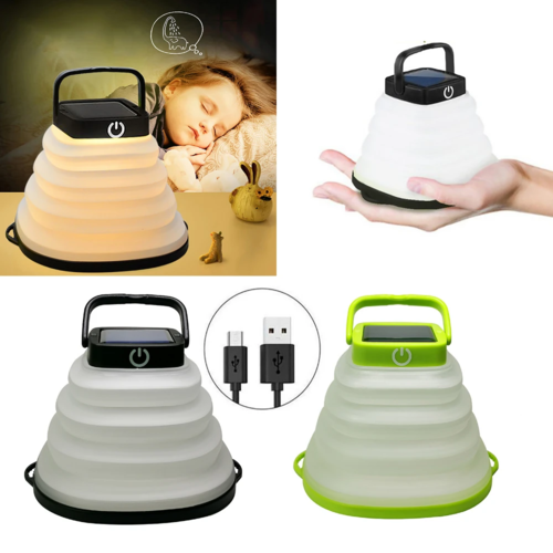  Portable Led Solar Light Collapsible Camping Lantern 