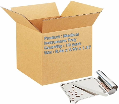 Dukal Stainless Steel Pill Counting Tray with Spatula 8.46 x 5.90 x