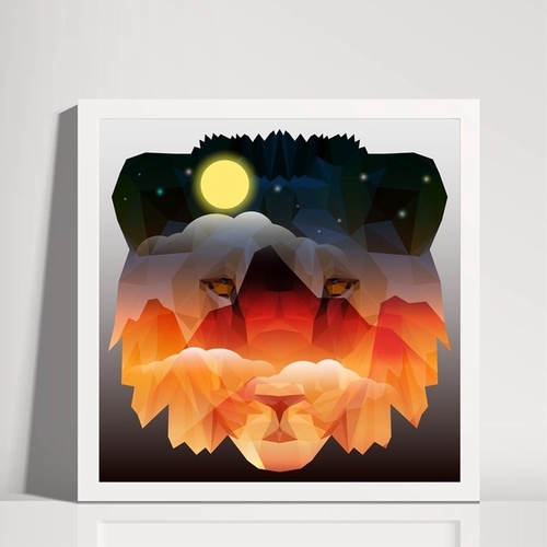Abstract Lion Head Poster Wall Pictures Canvas