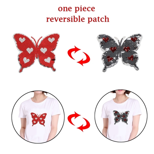 Butterfly Reversible Patch Sequins Sew On