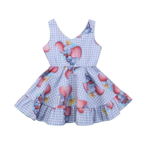 Kids Baby Girls Princess Animal Plaid Sleeveless