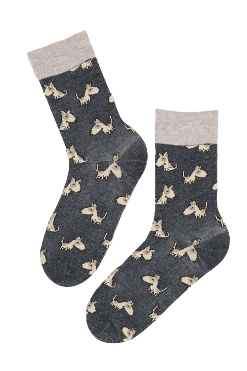 PLUUTO angora wool socks with dogs