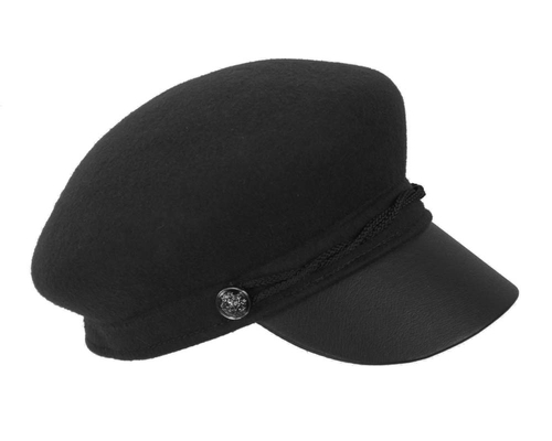 Modern black ladies felt cap hat