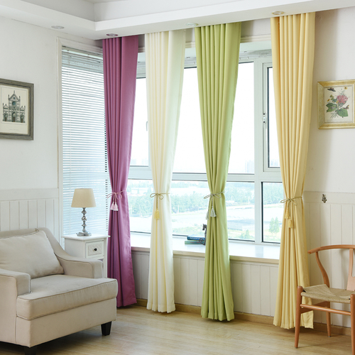 1pc Solid Color Modern Blackout Curtains Fabric