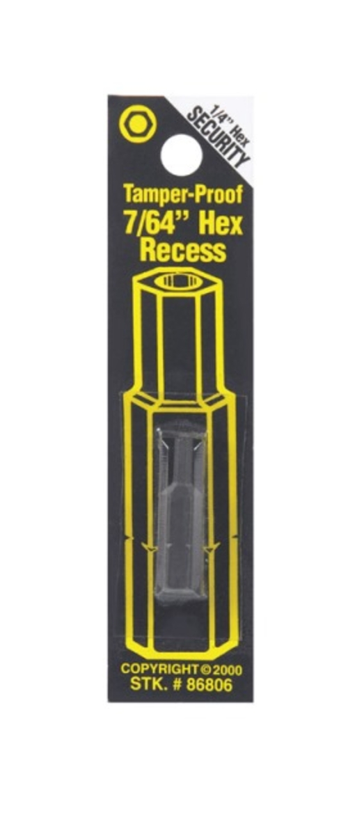 Best Way Tools 86806 Tamper-Proof Security Bit  0.109 in. Hex
