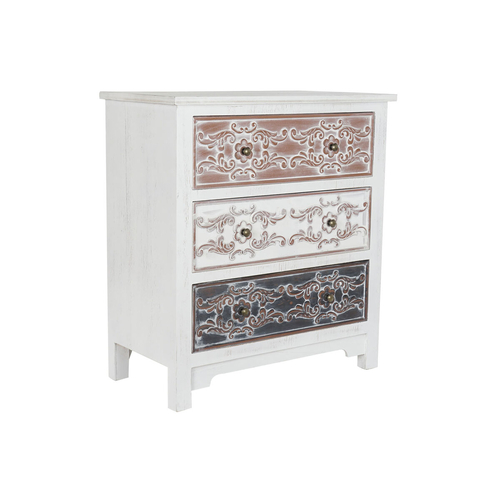 Chest of drawers DKD Home Decor Brown MDF White Dark grey Arab (80 x