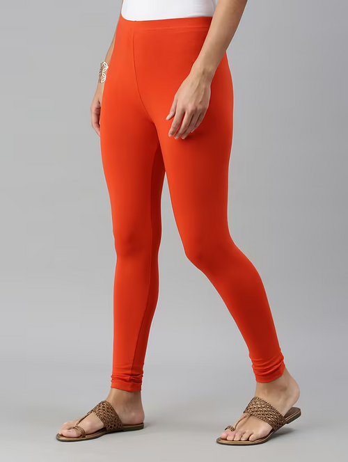 Womens Cotton Lycra Stretchable Plain/Solid Leggings Pants    (SIZE-L)