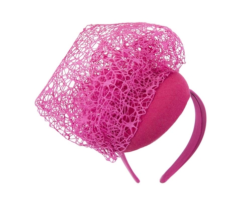 Unusual fuchsia winter fascinator