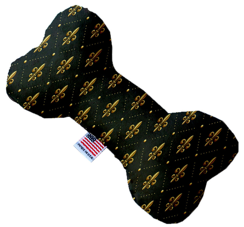 Mirage Pet 1206-SFTYBN8 Black & Gold Fleur De Lis 8 in. Stuffing Free 