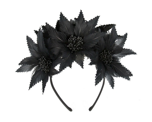 Black crown feather fascinator