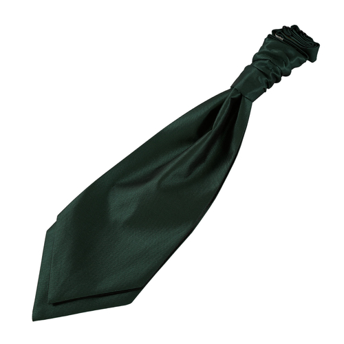 Solid Check Pre-Tied Ruche Cravat - Dark Green
