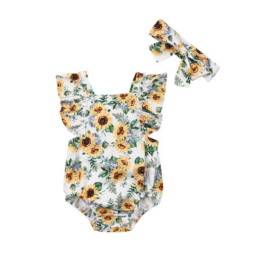 2019 Infant Baby Girl Floral One piece Bodysuit