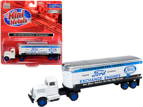 White WC22 Tractor Trailer \Ford Exchange Engines\" White 1/87 (HO)
