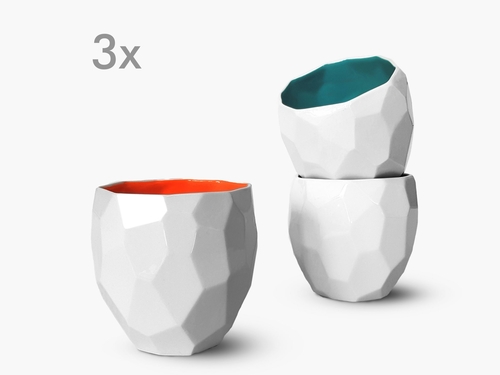 3x Poligon Espresso Cup - 3x Orange