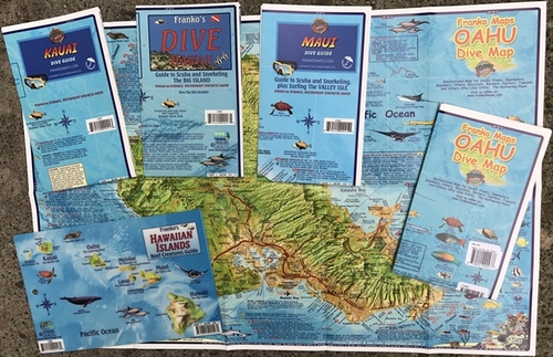 Franko Maps F17106 Hawaiian Islands Dive & Snorkel Map Pack - Oahu Mau