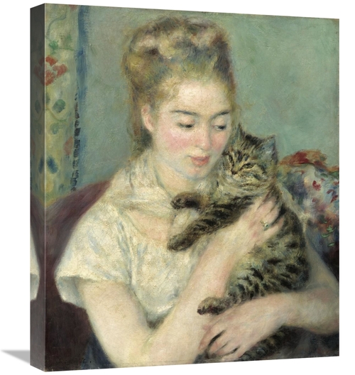 Global Gallery GCS-279694-22-142 22 in. Woman with a Cat Art Print - P