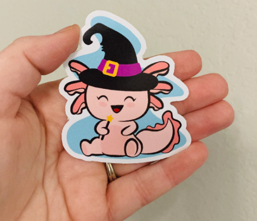 Axolotl Witch Sticker/Magnet