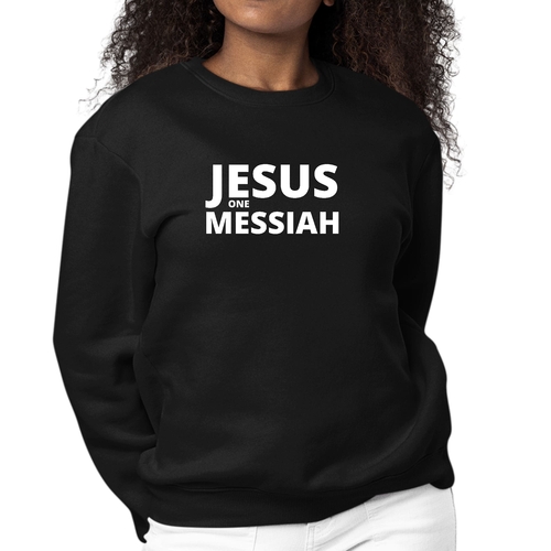 Womens Graphic Sweatshirt Jesus one Messiah