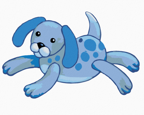 Paint by Numbers - BLUE PUPPY PLUSHIE (SUE ELLEN BROWN)