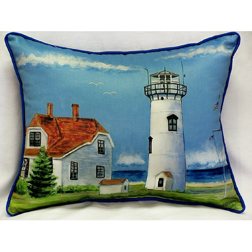 Betsy Drake HJ485 Chatham- MA Lighthouse Large Indoor-Outdoor Pillow 1