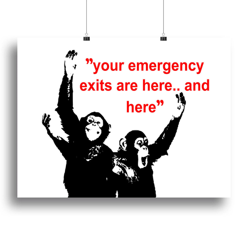 Banksy Emergency Exits Canvas Print or Poster