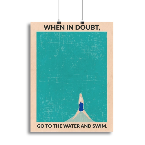 Open Water grey Canvas Print or Poster