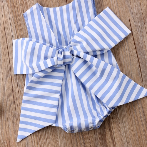 Boutique Striped Newborn Baby Girl Bow Bodysuits