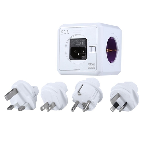 Power Cube 2 USB Ports 4 Travel Plugs