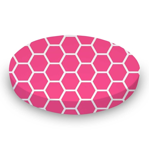 SheetWorld Fitted Round Crib Sheet - 100% Cotton Woven - Hot Pink