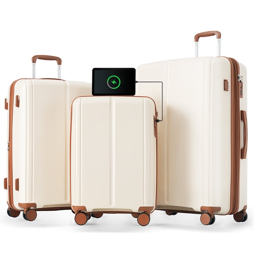 Luggage Sets 3 Piece Suitcase Set 20/24/28 with USB Port,Carry on