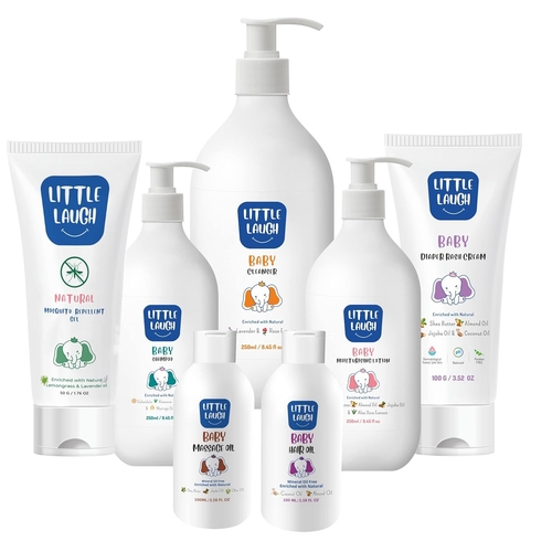 7-Piece Natural Baby Care Set: Cleanser, Mosquito Gel, Shampoo, Hair