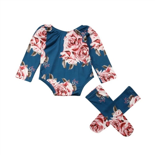 0 24M Infant Baby Girl Flower Bodysuit Jumpsuit