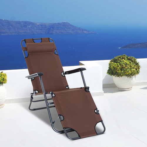 Outsunny Folding Chaise Lounge Chair Portable Adjustable Recliner Sun