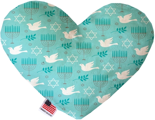 Mirage Pet 1294-SFTYHT8 Peace & Hanukkah 8 in. Stuffing Free Heart Dog